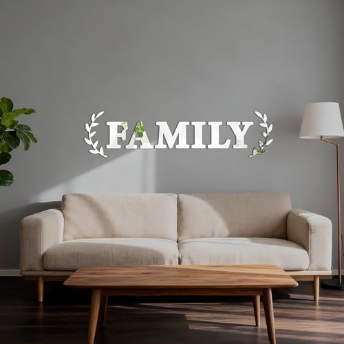 Vinilo decorativo de letras espejo acrílico plateado 3D miniatura 4