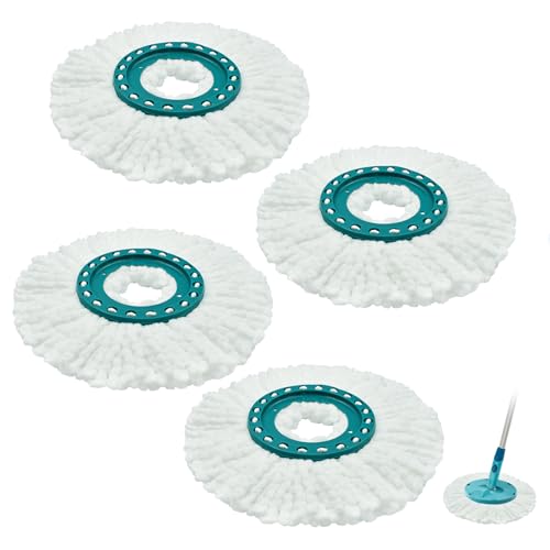 Têtes de Rechange Balai Serpillère Compatible avec Leifheit Clean Twist Disc Mop, Chiffons de Franges de Remplacement en Microfibres