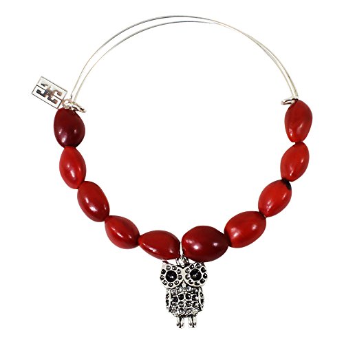 Image of EVELYN BROOKS Adjustable Bangle Bracelet (Multiple Charm Styles) for Women-w /Meaningful Good Luck Seed Beads - Handmade Jewelry | Great Gifts for Teen Girl Gifts & Great Addition to Girls Jewelry