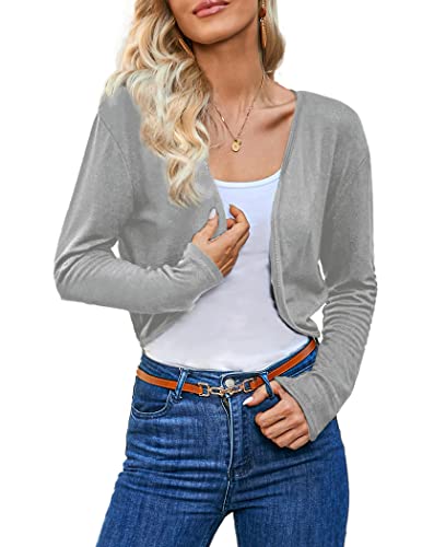 Hotouch Bolero Jackets For Evening Dresses Cropped Cardigan For Women Lightweight Bolero Shrugs For Dresses Grey Small #TOP1