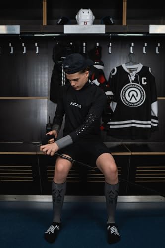 A-SHIELD Cut-Resistant Hockey Socks, Seamless Toe, Lace-Bite Protection, A5 Level, Quick-Dry & Moisture-Wicking, Grey2