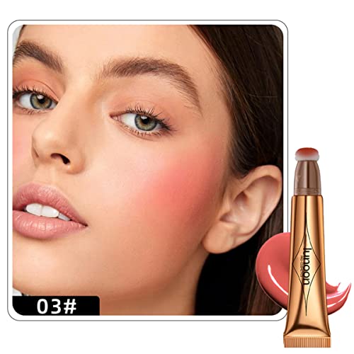 Aaiffey Cream Blush Beauty Wand,Liquid Face Blush With Cushion Applicator,Natural Silky Smooth Creamy Blendable Blush Stick For Cheek Lip,Lightweight Matte Finish (03# Peach) #TOP1