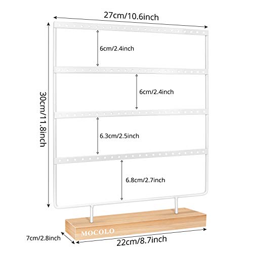 Mocolo Oorbelhouder standaard, oorbel organizer display standaard voor opknoping oorbellen (88 gaten & 4 lagen), metaal… - Image 4