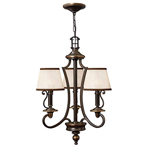 Image of 3 Bulb Chandelier Hanging Pendant Light - Olde Bronze - LED E14 60W Bulb