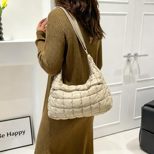 Bolso acolchado tipo tote para mujer ligero miniatura 2