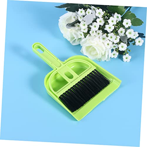 OUNONA Mini Kehrbesen und Kehrschaufel Set für Käfigreinigung Reinigungsset Grün für Enge Räume Schreibtisch und Wiederverwendbar Reinigen – Bild 7