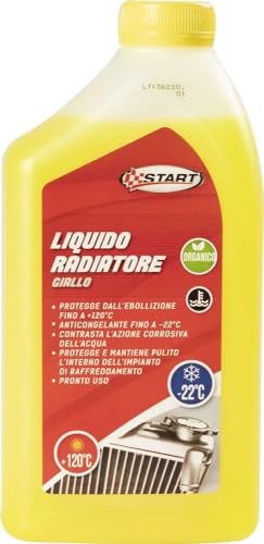 Start Liquido radiatore Giallo 1L -22°C antigelo e Protettivo per Motori con monoblocco in Alluminio, Ideale per sistemi di Raffreddamento Auto, Alta Protezione Contro corrosione e ossidazione