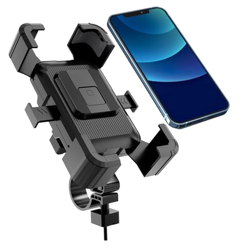 Litchigonzhu Bike Phone Mount Holder Motorcycle Phone Mount 3rd-Gen Anti Vibration for Scooter E-Bicycle Durable Phone Holder Handlebar[1s Release] Suitable for Smartphones 4.7-7.1