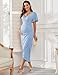 CYCLAMEN Maternity Wrap Dress V Neck Ruffle Sleeves Semi Formal Baby Shower Photoshoot Cocktail Party Pregnancy Dresses, Light Blue, M