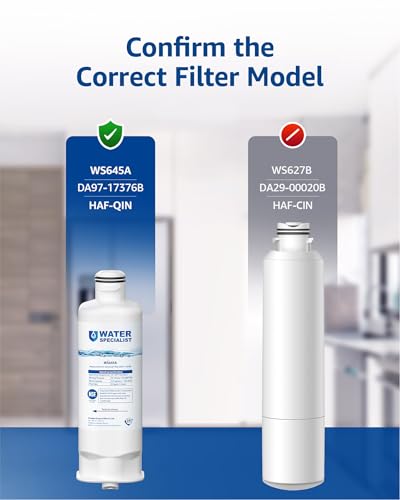 Image of Waterspecialist WS645A Refrigerator Water Filter, Replacement for Samsung DA97-17376B, HAF-QIN /EXP, HAF-QIN, RF28T5001SR, DA97-08006C, RS27T5200SR, RF28R7351SG, RF24R7201SR, RF27T5201SR, 3 Pack