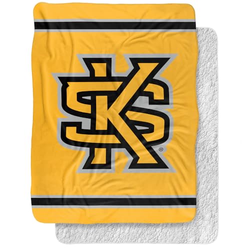Kennesaw State Blanket, 60"x80" Primary Stripes Sherpa Super Soft Throw
