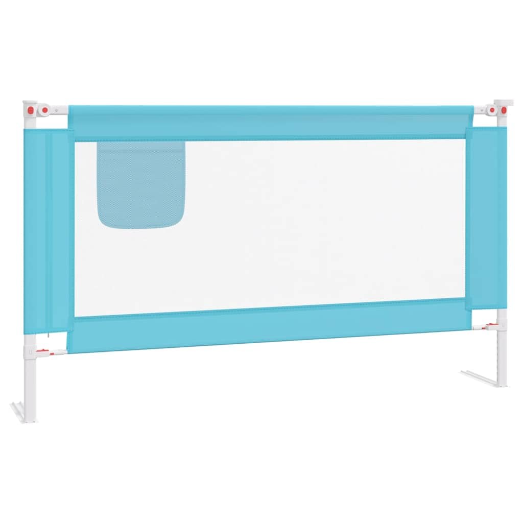 vidaXL Toddler Safety Bed Rail Bedroom Protective Gate Baby Kids Toddler Cot Protection Bed Guard Nursery Rail 140x25 cm Fabric Blue