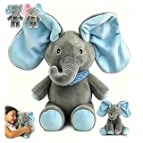 ZVD Elefante de peluche eléctrico animado, regalo para niños (azul)