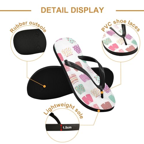 Burbuja Beach Shorts Pattern Flip Flops for Women Men, Soft Thong Sandals Rubber Slippers for Pool Beach Essentials3