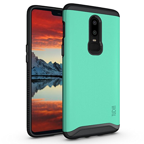 TUDIA Merge Designed for OnePlus 6 Case, Dual Layer Phone Case for OnePlus 6 (Mint)