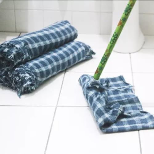 Kit 10 Pano De Chão Xadrez Para Limpeza Alvejado Grande Grosso 45x65cm Limpezas Leves e Pesadas