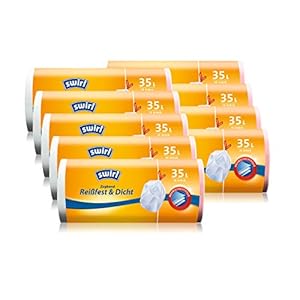 Swirl afvalzak met trekband, 35 liter, 9 rollen met elk 15 zakken, wit