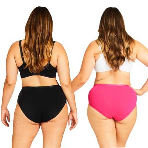 Image of VESY Women Hipster Panties Plain Color Jumbo Size Full Coverage Underwear Panty Small to 10XL (Pack of 2)