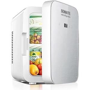 CHONGHAN Mini-koelkast, koelkast, 8 l, mini-koelkast, compact, draagbaar en stil, met digitale temperatuurregeling voor thuis, slaapkamer, stem