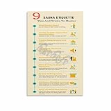 Relaxing SPA Poster 9 Sauna Etiquette Tips And Tricks To Master Poster Canvas Painting Posters And Prints Wall Art for Living Room Bedroom Decor 16x24inch(40x60cm) Unframe-style