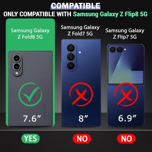 Image of TheGiftKart Hybrid Shockproof Back Cover Case for Samsung Galaxy Z Fold 8 5G Compatible with MagSafe | Hard Back Cover Case for Samsung Z Fold8 5G (PC & TPU, Translucent Smoke Matte Back, Black Sides)
