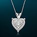 NATALIA DRAKE 1/4 Cttw Heart Halo Diamond Necklace for Women in Rhodium Plated 925 Sterling Silver Color H-I/Clarity I1-I2