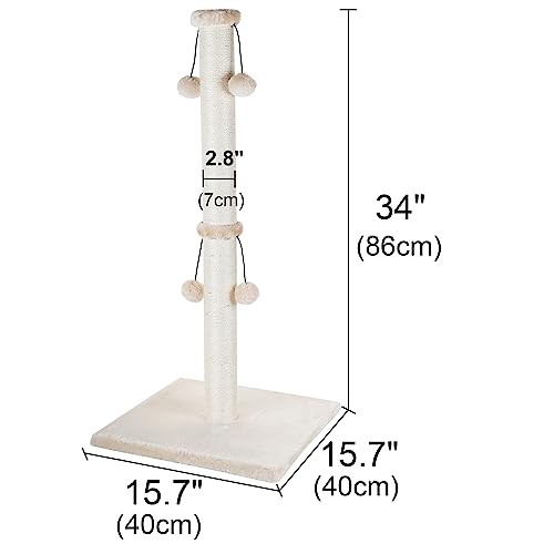 Griffoir pour chat vertical stable de 86 cm avec jouet intégré - 3