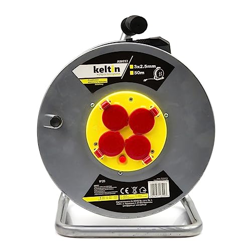 Enrouleur électrique 4 prises 16 A - IP20 - câble H05VV-F 3G 2,5 mm² 50 m