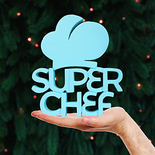 Image of NUKKAD TALES Super Chef Blue Quirky Showpiece Home Decor Items Office Decoration Items Birthday Gift Items Gift for Chef Gift for Foodies (6 x 6.70 inch)