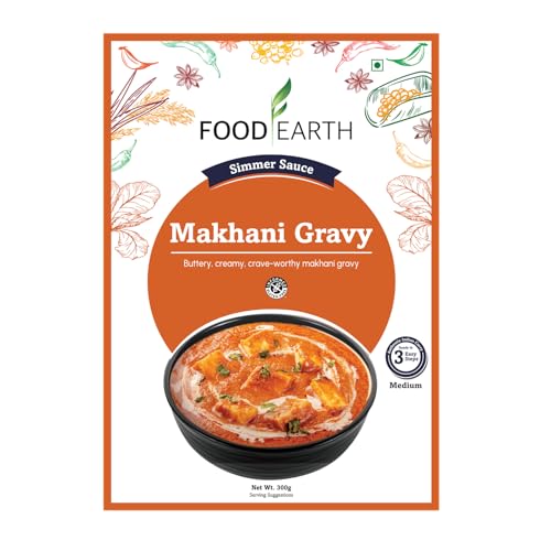 Food Earth Makhani Gravy | Creamy &amp; Buttery Indian Curry Sauce | Tomato-Based Ready-to-Cook Base for Paneer, Dal &amp; More | No Added Preservativ