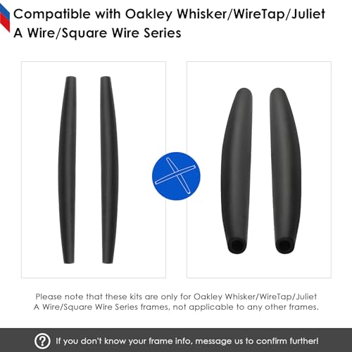 Image of BLAZERBUCK Replacement Temple Sleeves Ear Socks for Oakley Whisker /Juliet /A Wire Sunglass - Black