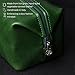 Time Resistance Leather Toiletry Bag - Italian Cosmetic Case Dopp Kit (Green)