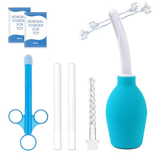 Sex Toy Cleaner Care Kits for Sex Doll Cleaning Male Masturbators 7 Pcs Pocket Pussy Cleaner Adult Male Toy Reusable Drying Rod Lube Lubricant Applicator 10.8 Oz Bulb Douche Washer Maintenance Kit