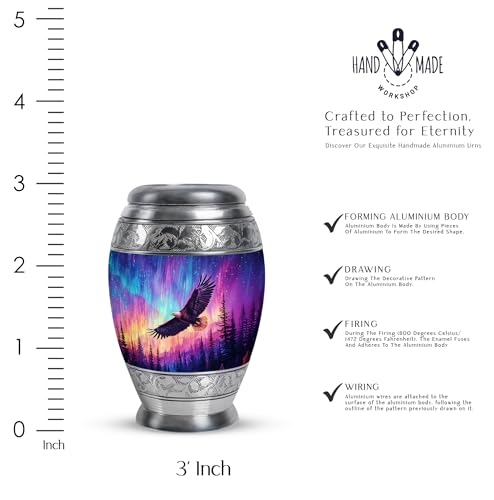 Image of Eagle Urn - Memorial Keepsake Cremation Urns for Ashes Adult Male - Little Burial Urn for Mom & Dad - 3 Inch