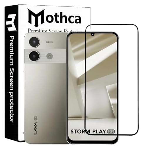 Image of Mothca Military-Grade Tempered Glass Screen Protector Compatible for Lava Storm Lite 5G / Storm Play with Edge to Edge Coverage - Case Friendly, Anti-Scratch & Bubble-Free Installation Kit