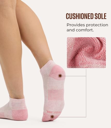 Image of BAMBOO COOL Athletic Ankle Socks Womens Anti-Odor Socks Moisture-Wicking Running Cushioned Anti-Blister 5 /6 Pairs