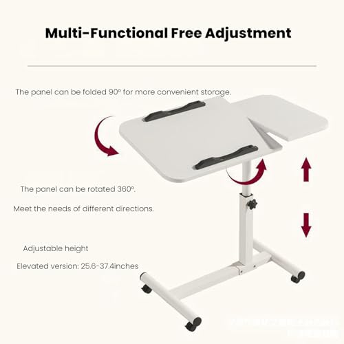 Bureau de lit ajustable et table de lit réglable à roulettes pour ordinateur