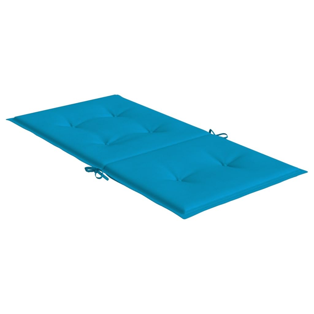 2er Set Gartenstuhlauflagen Niedriglehner 100x50x3cm Blau - Bequeme Stuhlkissen mit Haltebändern und Rückengurt - Sitzauflagen für Gartenstühle und Terrasse