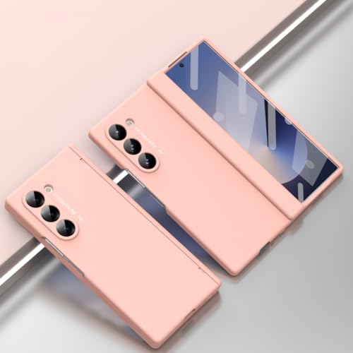 Coque Samsung Galaxy Z Fold 6 rose intégrale avec protection d'écran PC rigide