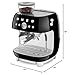 Smeg EGF03 Semi-Automatic Espresso Machine with Built-In Grinder, Dual Thermoblock, 50’s Retro Style – Black (120 V)