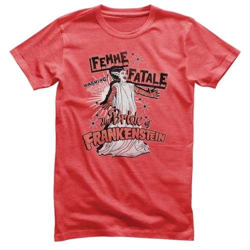 Image of Universal Monsters Officially Licensed Femme Fatale Mens T-Shirt (Red-Heather), XX-Large