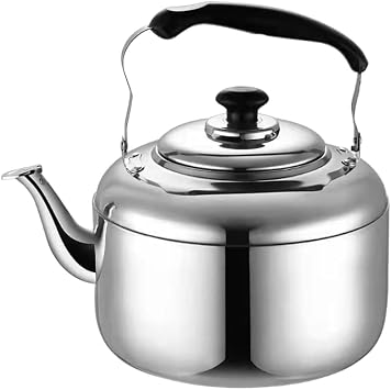 UPKOCH Stove Top Kettle, 4L Stainless Steel Teapot Camping Induction Tea Kettle Hot Water Kettle for Gas Hobs, Induction and Electric Hobs