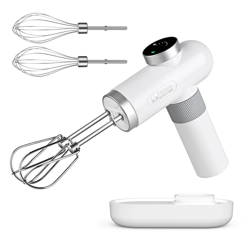 Kitchen in the box Cordless Handheld Mixer for Baking, Portable Egg Beater Mixer Electric with...
