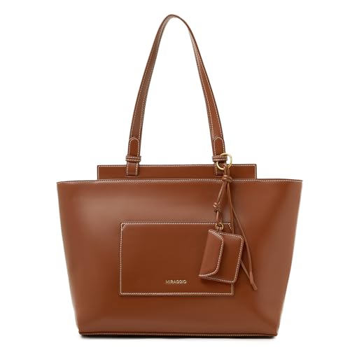Image of Miraggio Jennifer 14 Inch Laptop Tote Bag With Envelope Charm | Office Tote Bag For Women | Big Totes For Work & Travel With Functional Pockets