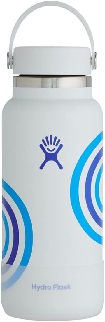 – Flex Cap Bottle with Boot - Stainless Steel Reusable Water Bottle - Vacuum Insulated - 32 oz (White)