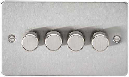 Knightsbridge FP8900BB Brushed Brass FPAV8900BB Flat Plate 115V/230V Dual Voltage Shaver Socket Black Insert, 230 V