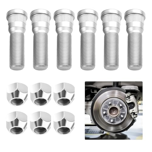 6 Sets 1/2-20 UNF Car Trailer Wheel Hub Fasteners - Wheel Studs & Lug Nuts Rust-Proof Trailer Wheel Mounting Hardware Car Accessories for Cars