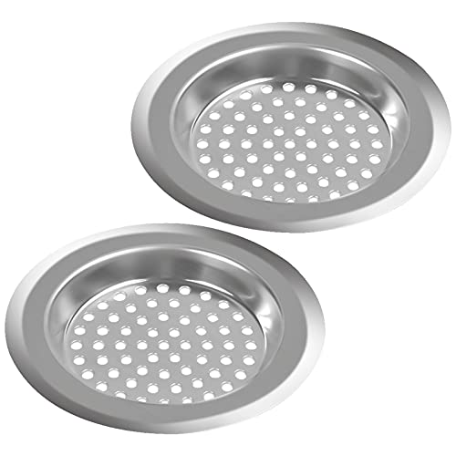 Mikihat 2Pcs Filtre évier Cuisine, Filtre à évier en Acier Inoxydable, Filtre Lavabo Salle de Bain,Grille pour évier Cuisine pour Isoler les Scories et Empêcher des Débris Obstrués-75mm