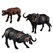 FLORMOON Figure Animali 3pcs Realistico Bufalo Modello di Azione Plastica Animale Selvaggio Apprendimento Bomboniere per Feste educativo Foresta Giocattoli agricoli Regalo per Bambini