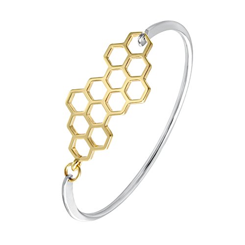 Senfai Honeycomb Cuff Bangle Bracelet 3 Colors Women Jewelry (Gold) #TOP28